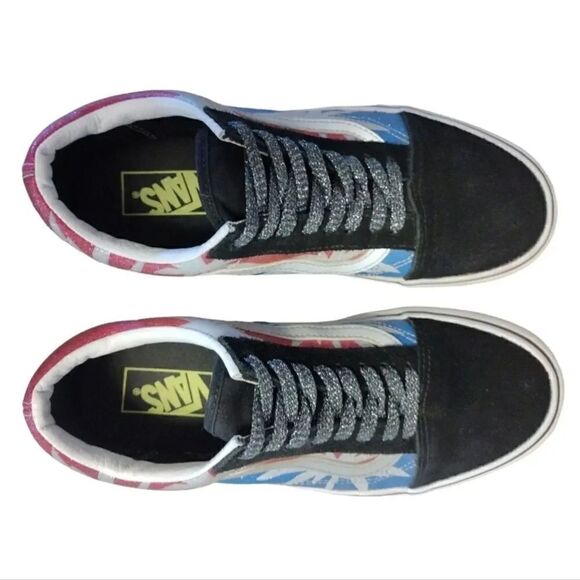 VANS Sparkly Old Skool Platform After Dark Summer Leaf Sneakers W8 M6.5 - Picture 7 of 16